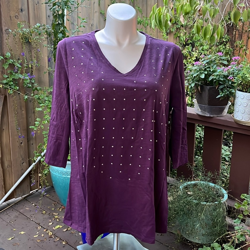 Purple, sparkling stars shirt